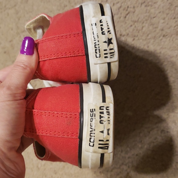 Classic mens red & white Converse All Star sneakers. Mens sz 10, Women's 12. - Picture 7 of 13